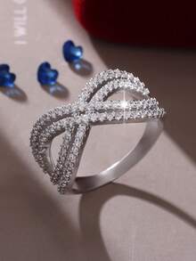 1 قطعة خاتم فاخر متقاطع لامع، مناسب للرجال للارتداء اليومي، الرياضة، الحفلات والمناسبات الأخرى