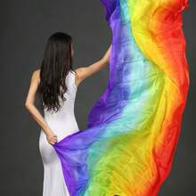 1 tấm mạng che mặt múa bụng chuyển màu nhuộm tay - Khăn choàng biểu diễn bằng polyester trong suốt chuyển màu đỏ sang vàng rực rỡ, trang phục khiêu vũ kỳ lạ cho biểu diễn sân khấu, sự kiện lễ hội & nâng cao trang phục, trang phục múa bụng, phụ kiện biểu diễn, vải chất lượng cao, khăn choàng lễ hội, bề mặt mịn, vũ công chuyên nghiệp - Nhiều màu - Xem 5