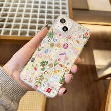 Funda de teléfono suave resistente a caídas: Funda de teléfono transparente con collage de graffiti lindo y juguetón para 16 11 15 14 13 12 Pro Plus, regalos únicos, funda de teléfono transparente, regalos de cumpleaños Amei para mujeres y niñas, suave pero fuerte: esta funda protege tu teléfono en caso de caídas. - 1 pieza - Ver 7