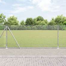 vidaXL Recinzione con pali in acciaio argento 1 x 50 m - Argento - Visualizzare 1