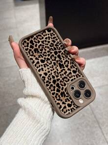 Leopard Print Shockproof Protective Case, Compatible With IPhone 13/11/12/14/15/Plus/XR/16/16 Pro Max, Magta Color Waterproof Anti-Fall Scratch Resistant.Christmas Accessories.Compatible With IPhone17Pro Max,Christmas Accessories,Christmas Decor - màu nâu - Xem 3
