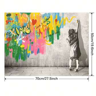 1 pieza Graffiti Mural, Decoración de pared, Póster abstracto, Pintura de chica graffiti, Impresiones para decoración de pared, Pintura decorativa en lienzo, Regalo para amigos y familiares, Arte de pared resistente al agua para el hogar, sala de estar, dormitorio, cocina, oficina, sin marco