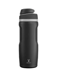 Meoky Cốc giữ nhiệt 26 oz có ống hút – Bình nước bằng thép không gỉ, Nắp chống rò rỉ chỉ cần nhấn để mở, Cốc cà phê hai lớp giữ lạnh 24 giờ, Phù hợp với giá để cốc trên ô tô, Cốc du lịch có thể tái sử dụng cho phòng tập thể dục, trường học và du lịch - màu đen - Xem 7