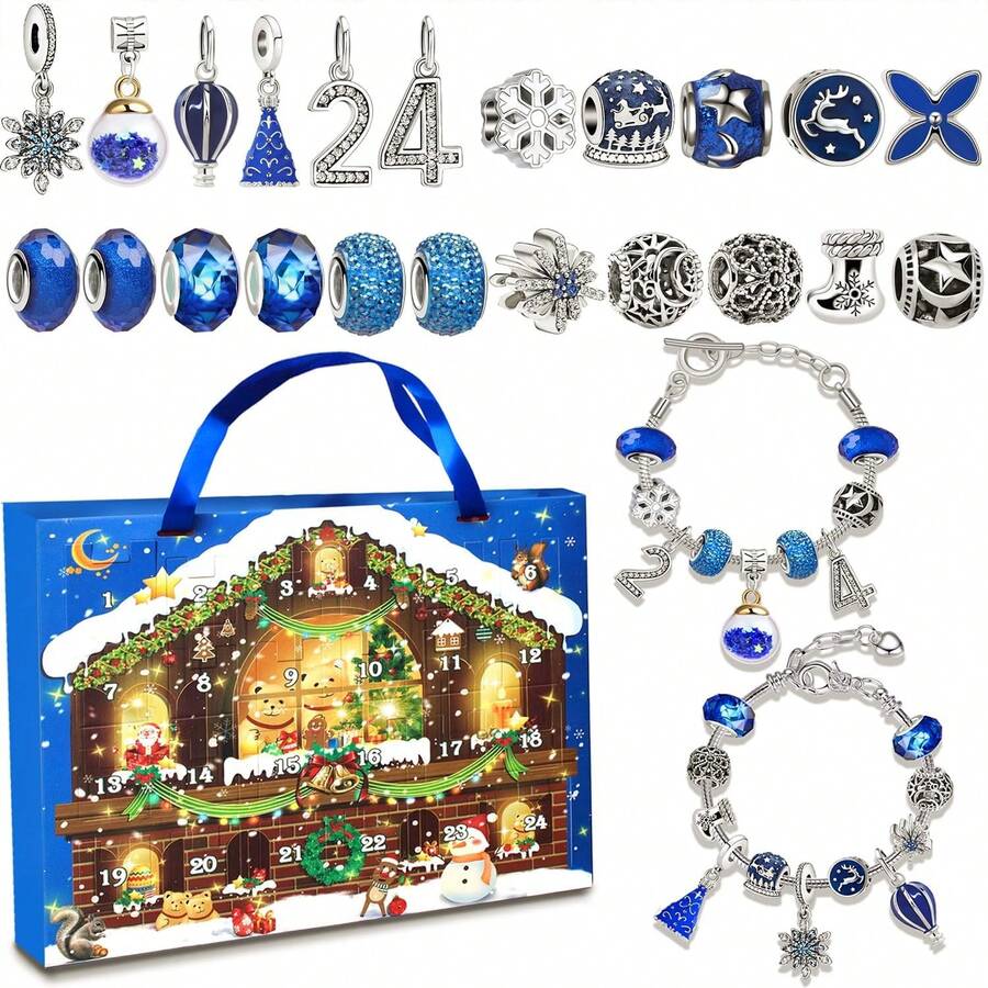 DIY Adventskalender Schmuck Bastelset - Dekoration zum Selbermachen für Weihnachtskalender