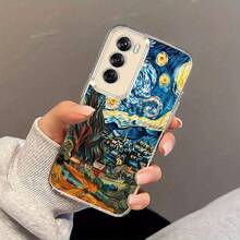 Funda de teléfono Van Gogh Cielo Estrellado Meteoro Compatible con Oppo A3 A3 Pro A3X A16 A17K A38 A40 A55 A57 A57S A58 A60 A76 A77S A78 A79 A80 5G A95 A98 Reno 5 8T 10 11 Pro 12F Funda de teléfono de TPU Transparente a Prueba de Golpes de Cobertura Completa Simple Moda Creativa - Colores mixtos - Ver 4