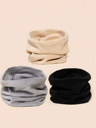 1 Children's Plush Thick Neck Scarf, Winter Protective Face Mask, Soft Skiing Neck Cover, Suitable For Boys And Girls In Cold Weather