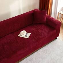 1PC Plush Sofa Cover Winter Warmth, Elastic Sofa Cover Suitable For Living Room Bedroom Dustproof Furniture Protector Soft And Comfortable Fabric Easy To Clean Suitable For 1/2/3/4 Seat Home Decor Sofa Protector Cushion Cover - Màu Đỏ Sâu - Xem 8
