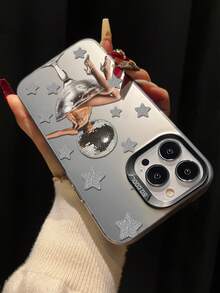 1pc Fashionable & Unique Star Graphic IMD Shockproof Anti-Fingerprint Phone Case, Compatible With IPhone 16/16Pro/16Plus/15/15ProMax/15Pro/11/12/13/14ProMax/11Pro/11ProMax/12Pro/12ProMax/13Pro/13ProMax/14Pro/14ProMax, Aesthetic Design - Multicolor - View 3