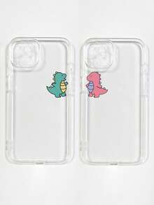 2 piezas Fundas de teléfono transparentes, Fundas de teléfono con dinosaurios, Fundas de teléfono para parejas, Compatibles con , Funda de teléfono, Funda compatible con iPhone 17 Pro Max, Cubiertas, Funda de teléfono linda, Compatible con funda 13, Compatible con funda 15, Compatible con funda 16 Pro Max, Compatible con funda 16, Compatible con funda 14, Compatible con funda 15, Compatible con funda 16 Plus, Adecuado como regalo de cumpleaños, novia, novio o para uso personal - transparente - Ver 25