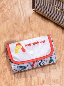 1个可折叠大容量手提袋，拼布格子手提包 - 彩色 - 查看 6