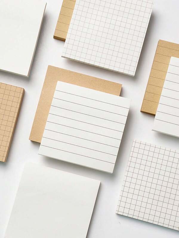 80 Sheets/Book Creative Minimalist Office Sticky Notes, Strong Adhesive Tear-Free Memo Pad, Lined Grid Student Marking Sticky Notes, Suitable For Daily Notes, Classroom Notes, School Supplies, For School, Office, Home Use