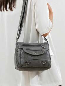 Women's New Style Shoulder Bag: Soft Leather Texture, Fashionable European & American Retro Design, Multi-Pocket Large-Capacity Handbag.Suitable For Urban Professionals, Fashion Lovers, Retro Style Enthusiasts & Daily Commuters | Ideal For Work, Shopping Sprees, Weekend Getaways, Coffee Dates & City Sightseeing,Women's Shoulder Bag Spacious Multi-Pocket Women's Crossbody Bag Fashion Soft Leather Tote,Lightweight Ladies Satchel Bag Multi Pocket Shoulder Handbag,Leather Shoulder Bag Ladies Crossbody Purse And Handbags Lightweight Pocketbook,Give A Gift To Mom - 彩色 - 查看 7