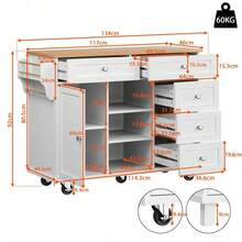 Mobile Storage Islands - White + MDF - View 11