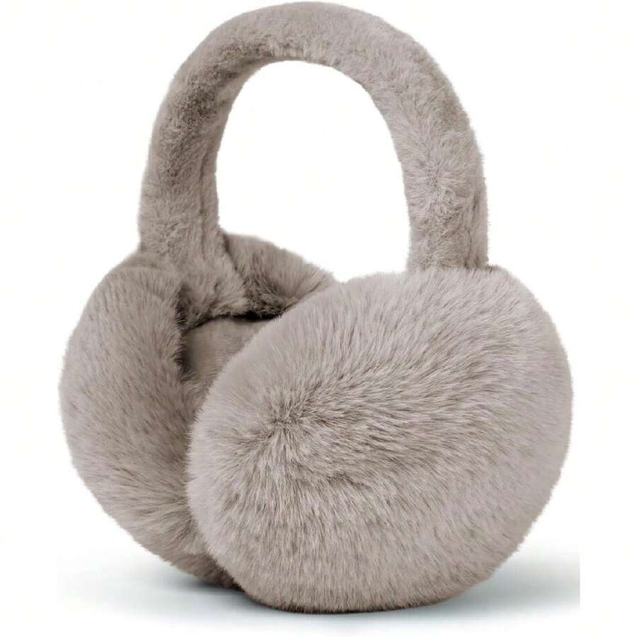 Ear Muffs Winter Women Men Soft Earmuffs Cute Ear Covers Cold Weather Fluffy Ear Warmers Headband Winter Accessories,26339495 - 卡其色 - 查看 1