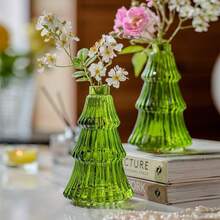Winter Guihan Christmas Vase, Glass Vase Decor, Green High-End Floral Arrangement, Hydroponic Avocado Green, Ins Style Decorative Item - Multicolor - View 7