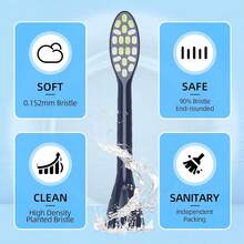 Compatible With  One Series Sonicare Electric Toothbrush Replacement Brush Heads,For  One HY1100 HY1200 BD100/AZ Series Electric Toothbrush,10 Pack (Midnight Navy Blue, Medium){Inchcolor_nameinch:InchMidnightNavyBlueinch,Inchsize_nameinch:Inch1Count(Packof10)Inch} - 午夜海軍藍 - 查看 8