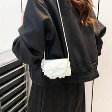 Bolso bandolera pequeño para mujer, bonito bolso bandolera con lazo, ligero y con correa larga. - Blanco - Ver 2