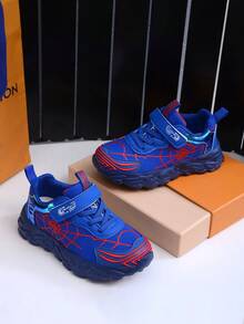Fashionable Spider Web Mesh Breathable Sports Shoes, Suitable For Boys And Girls - Casual, Shock-Absorbing, All-Season Anti-Slip Outdoor Running And Walking Shoes - Blue - View 5