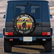 Spare Tire RackNot All Those Who Wander are Lost Mountain - Protector de rueda de repuesto para llantas impermeables resistentes a los rayos UV ajuste universal para SUV camiones caravanas accesorios de viajeSpare Tire Rack - blanco2 - Ver 3