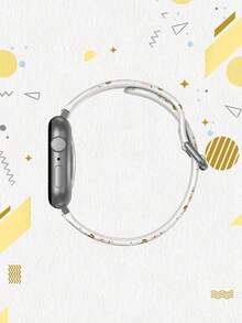 1条简约蜜蜂花卉图案TPU表带，兼容38/40/41/42/44/45/49mm Ultra/SE/9/10/8/7/6/5/4/3/2/1 - 彩色 - 查看 4