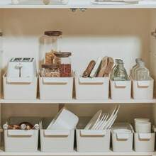 Caja de almacenamiento para gabinete de cocina, cajón, utensilios de cocina, condimentos, snacks, tipo extraíble con ruedas, almacenamiento para fregadero y caja organizadora - B31X10X9cm2 piezas - Ver 1