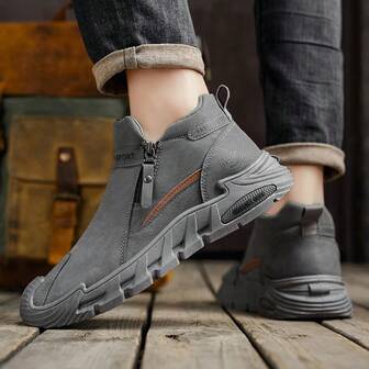 2025 New Men's Casual Sports Shoes, Comfortable & Versatile Zipper Design For Easy Wear, Durable Outsole Craftsmanship For Grip, Fashionable And Practical Choice