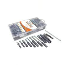 222 piezas tornillos, pijas, taquetes, punta PHILLIPS y BROCA para concreto de 14, kit de tornillos galvanizados con 10 tamaos, taquetes para concreto con 5 tamaos. para armarios y cortinas - inicial - Ver 2