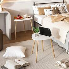 FurnitureR Juego de 3 Mesas auxiliares Triangulares Mesita Auxiliar Mesa de Centro Mesita Auxiliar Minimalista Moderna para Sala de Estar y balcón Hogar y Oficina Chocolate - blanco - Ver 8