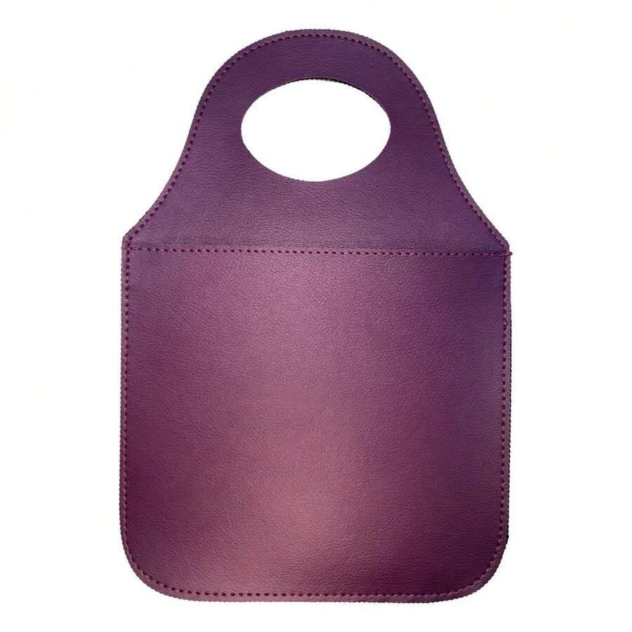 Universal Leather Car Trash Can - Maroon - View 1