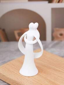 1件浪漫情侣树脂摆件 – 优雅的金色、黑色和白色爱情雕像，适合情人节家居装饰、婚礼礼物或餐桌摆件