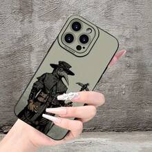 Funda de teléfono móvil con textura escarchada para IPHONE 15 14 13 12 11 XS XR X 7 8 Plus Pro Max Mini con diseño creativo de médico de la peste de tema medieval, simple, único, divertido, atractivo, para hombres y mujeres, hombres guapos y mujeres hermosas - Mezcla de colores - Ver 6