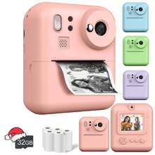 Instant Printing Of Children's Cameras,Instant Digital Video Cameras For Children,Christmas And New Year Gifts For Girls And Boys Aged 3-12,Portable Toys For Cameras For Children Aged 3,4,5,6,7,8,9 And 10,With Individual Items And Camera Sets For Everyone To Choose From