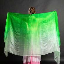 1 tấm mạng che mặt múa bụng chuyển màu nhuộm tay - Khăn choàng biểu diễn bằng polyester trong suốt chuyển màu đỏ sang vàng rực rỡ, trang phục khiêu vũ kỳ lạ cho biểu diễn sân khấu, sự kiện lễ hội & nâng cao trang phục, trang phục múa bụng, phụ kiện biểu diễn, vải chất lượng cao, khăn choàng lễ hội, bề mặt mịn, vũ công chuyên nghiệp - Nhiều màu - Xem 14