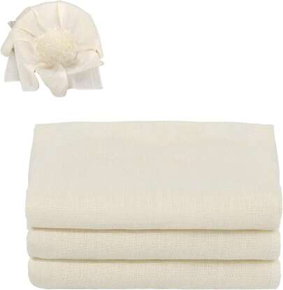 3 Pcs Cheesecloth, 50 X 50 Cm Unbleached Grade 90 Muslin Cloths For Cooking Ultra Fine Washable Cheese Cloths For Straining For Filtering Juice Cheese Tea Coffee