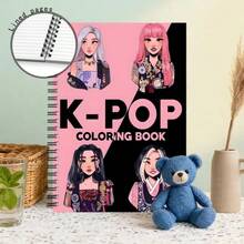 1 cuốn sổ tay tô màu K-Pop, gồm 4 mẫu thiết kế nhân vật hoạt hình độc đáo - Sổ tay xoắn ốc thời trang, phù hợp cho cả nam và nữ, quà tặng sáng tạo, dùng cho văn phòng và trường học - Nhiều màu - Xem 4
