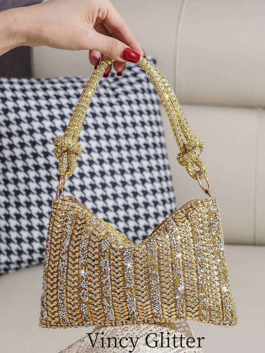 Neue mit Strass verzierte Abendtasche, elegante Handtasche für Partys, Hochzeiten, formelle Anlässe, europäischer und amerikanischer Stil, raffinierte Abendgarderobe Tasche, modische Handtasche