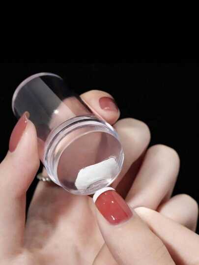 一套透明软硅胶美甲印章、印章板、刮板，美甲套装，圣诞装饰，新年美甲，派对美甲，DIY美甲印章工具，美甲印章，美甲用品，专业美甲，美甲彩绘，时尚美甲，装饰，设计