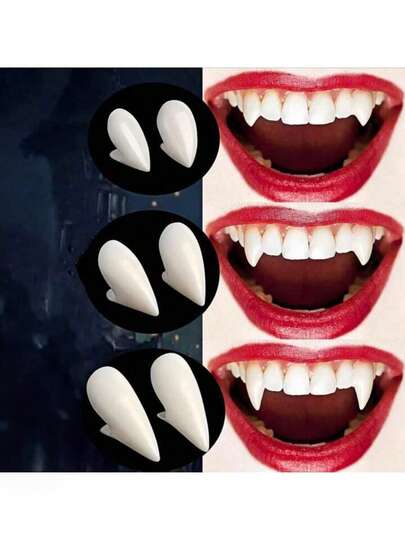 Fang Tooth Decoration, Realistic Vampire Fang Accessory, Costume Dentures For Cosplay Suitable For Both Women And Men, Ideal For Christmas Party Makeup And Dress-Up, Can Be Used As A Gift.