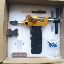 二合一手动玻璃和瓷砖切割机，带金刚石砂轮 - DIY 和建筑精密切割工具，可调节金属底座和夹具，轻巧便携的设计（坚固的框架 + 蓝色螺丝），符合人体工程学的手柄，耐用的结构 - 彩色 - 查看 13