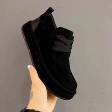 Autumn Men's Shoes Casual Men's Slippers Leather Shoes Simple Retro Shoes, Men's Shoes - màu đen - Xem 1