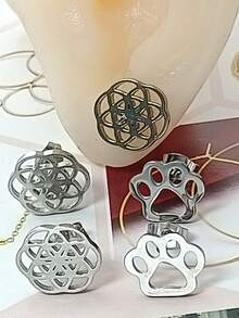 1 Paar Edelstahl Cut Out geometrische Blumen Ohrringe, süße runde Titan-Stahl Ohrringe, 304 Hypoallergen Ohrringe für Frauen, geeignet für den täglichen Gebrauch, Festivals und Dates, perfektes Geschenk für Freunde und Familie