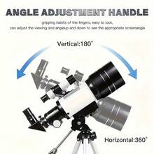 1个高清F30070天文望远镜，150倍变焦专业单筒望远镜，70毫米物镜，手动调焦，含便携式三脚架 - 观星、观月、观鸟的理想之选，露营礼物