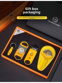 4pcs Cigar Cutter Set - Stainless Steel Sharp Blades, V-Shaped Cutter, Straight Cutter, Cigar Punch, High-End Gift Set, Business Gift, Cigar Accessories - Stylish  Tool Set - View 14