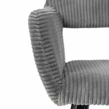 Meubles Cosy Set Of 2 Corduroy Dressing Table Chairs With Metal Legs, Upholstered And Open Back, For Bedroom And Dressing Room. - Grey - View 7