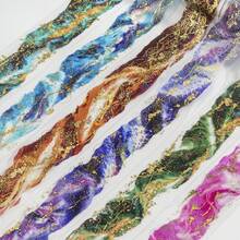 Tomato-jam Girl 1卷 78.74英寸（200厘米）彩色水彩晕染波浪形图案金色印章贴纸，卷装，可用于剪贴装饰、剪贴簿DIY拼贴卡片、手工相册艺术、手机壳、个性化日记本等，PET胶带 - 彩色 - 查看 12