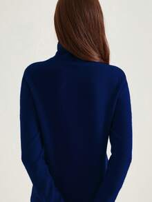 LINY XIN Women's 100% Merino Wool Seamless Sweater Turtleneck Fall Winter Warm Soft Knitted Vintage Sweater Long Sleeve Knitted Pullover Tops