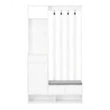 Hall Trees - White + MDF - View 4