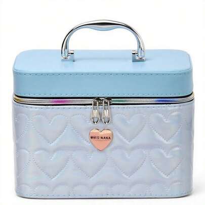 Estuche de Maquillaje con Relieve de Corazón – Diseño Brillante, Varios Colores Modernos