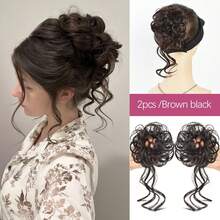 Neat Front Fringe Straight Bangs Clip In Hair Bangs Hair Extensions Bang With Layered Two Long Sides Straight Side Bang Black Brown Hairpieces For Women 1PC - Multicolor - View 11