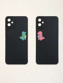 2pcs Black Phone Cases, Dinosaur Design Couple Phone Cases, Compatible With IPhone & Galaxy Phones, Phone Covers, Cute Phone Cases, Compatible With IPhone 13/15/16 Pro Max, Galaxy, Great As Birthday Gift, For Girlfriend, Boyfriend Or Personal Use - Multicolor - View 54
